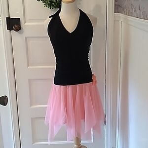 Thea Dora 8 peach black prom formal dance dress made in USA 🇺🇸
